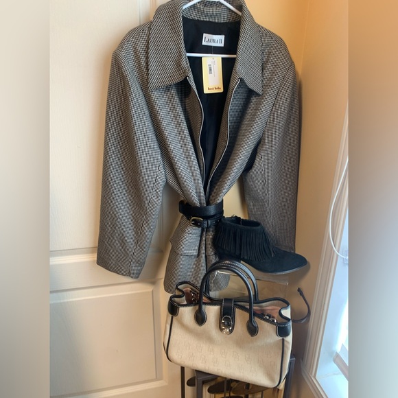 Laura Jackets & Blazers - Vintage Houndstooth zip up  Jacket by Laura II